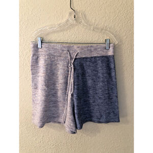 Saturday Sunday Anthropologie Blue Knit Lounge Sweater Shorts Womens Large